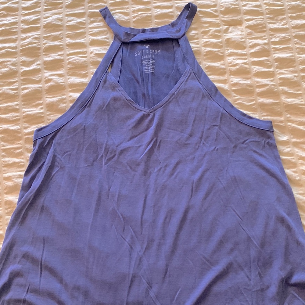 American eagle soft and sexy sueded tank with cutout and neck detail